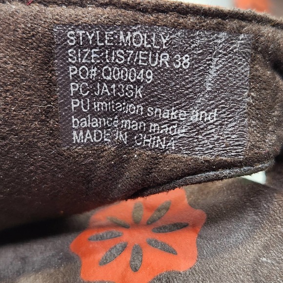 Orthaheel Womens Molly Orange Brown Snake Print Slip On Sandals Size 7 Comfort - Picture 5 of 8